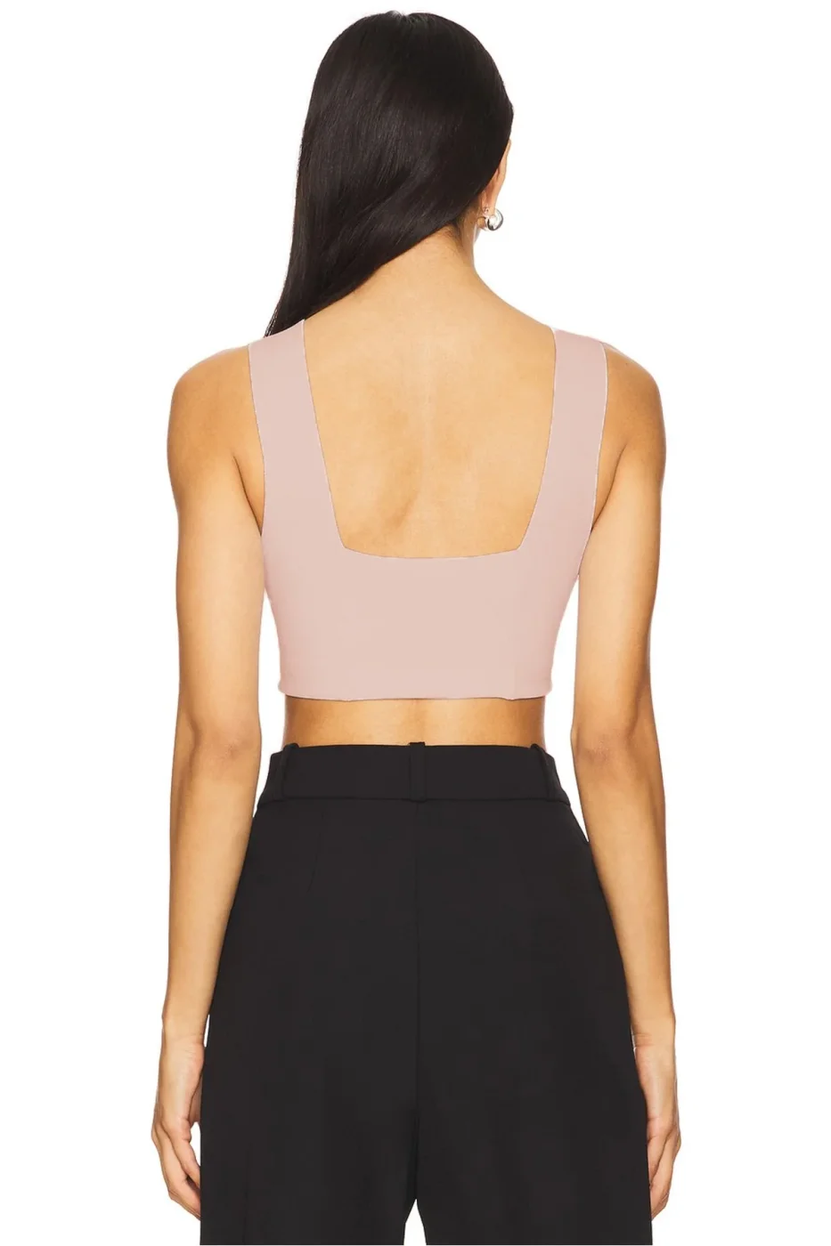 KADIN ÇİFT KAT JARSE KUMAŞ KALIN ASKILI CROP TOP — 2