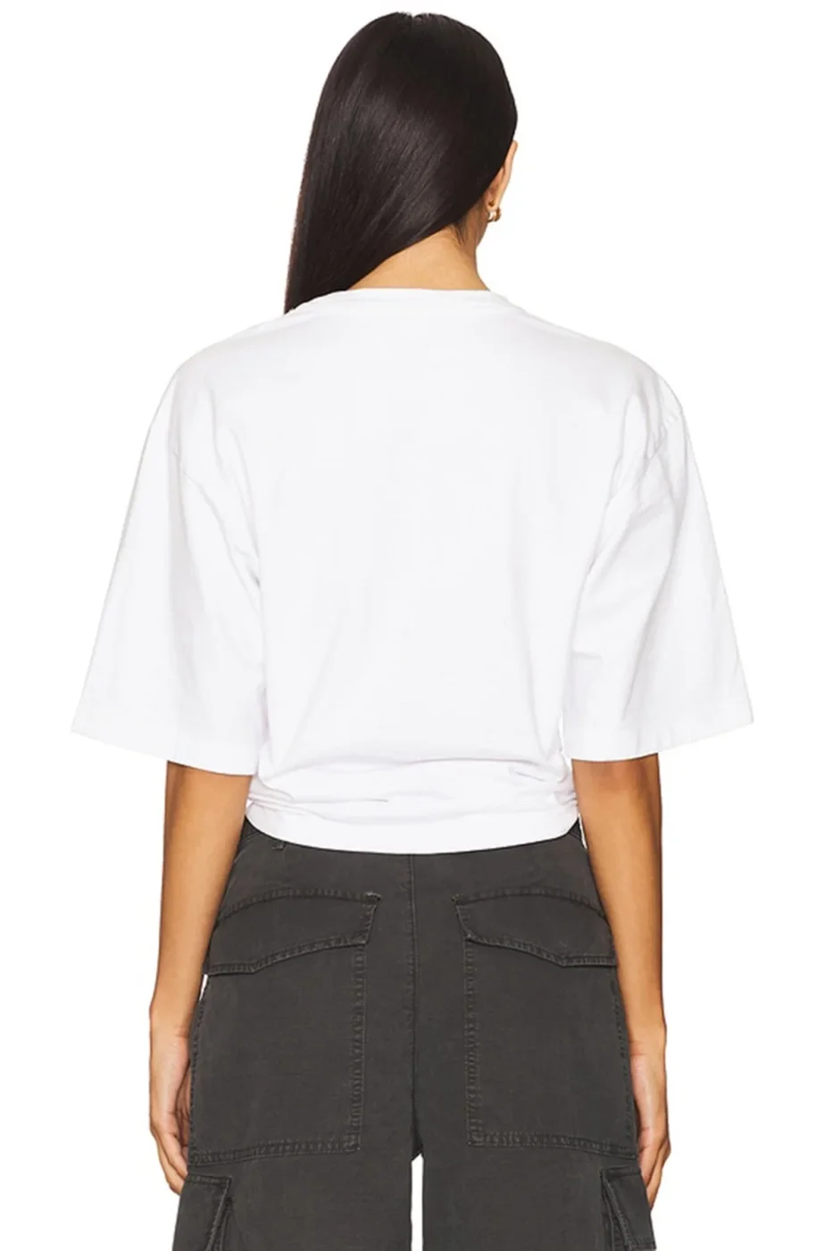 KADIN YANI BÜZGÜLÜ ÇİFT KAT JARSE GENİŞ KOL CROP TOP — 3