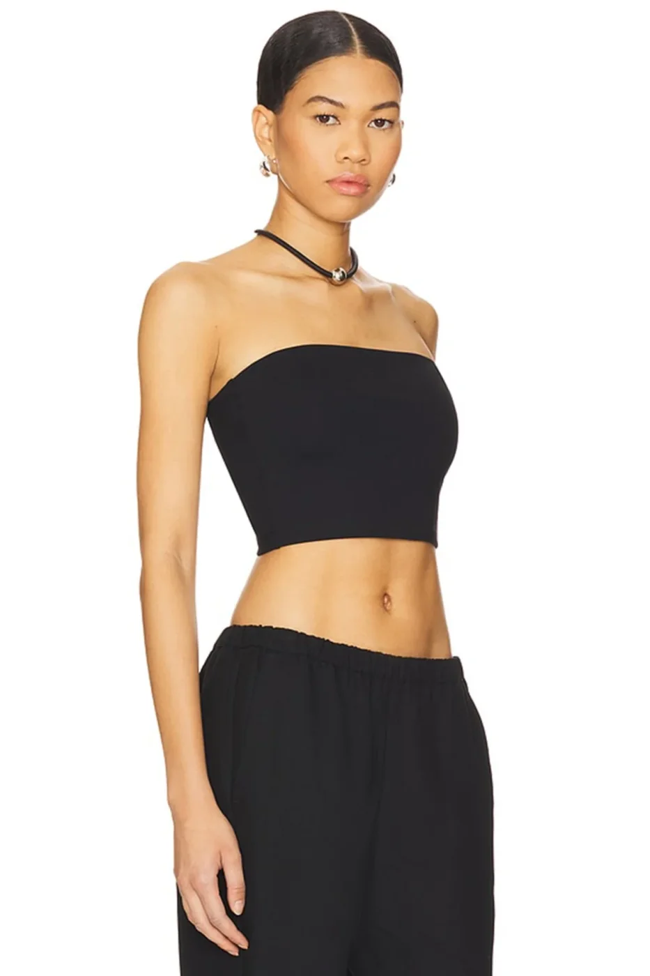 KADIN ÇİFT KAT JARSE KUMAŞ Straplez CROP TOP — 2