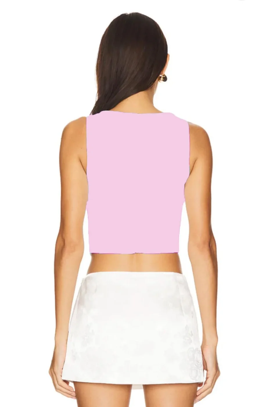 KADIN ASKILI ÇİFT KAT JARSE CROP TOP — 2