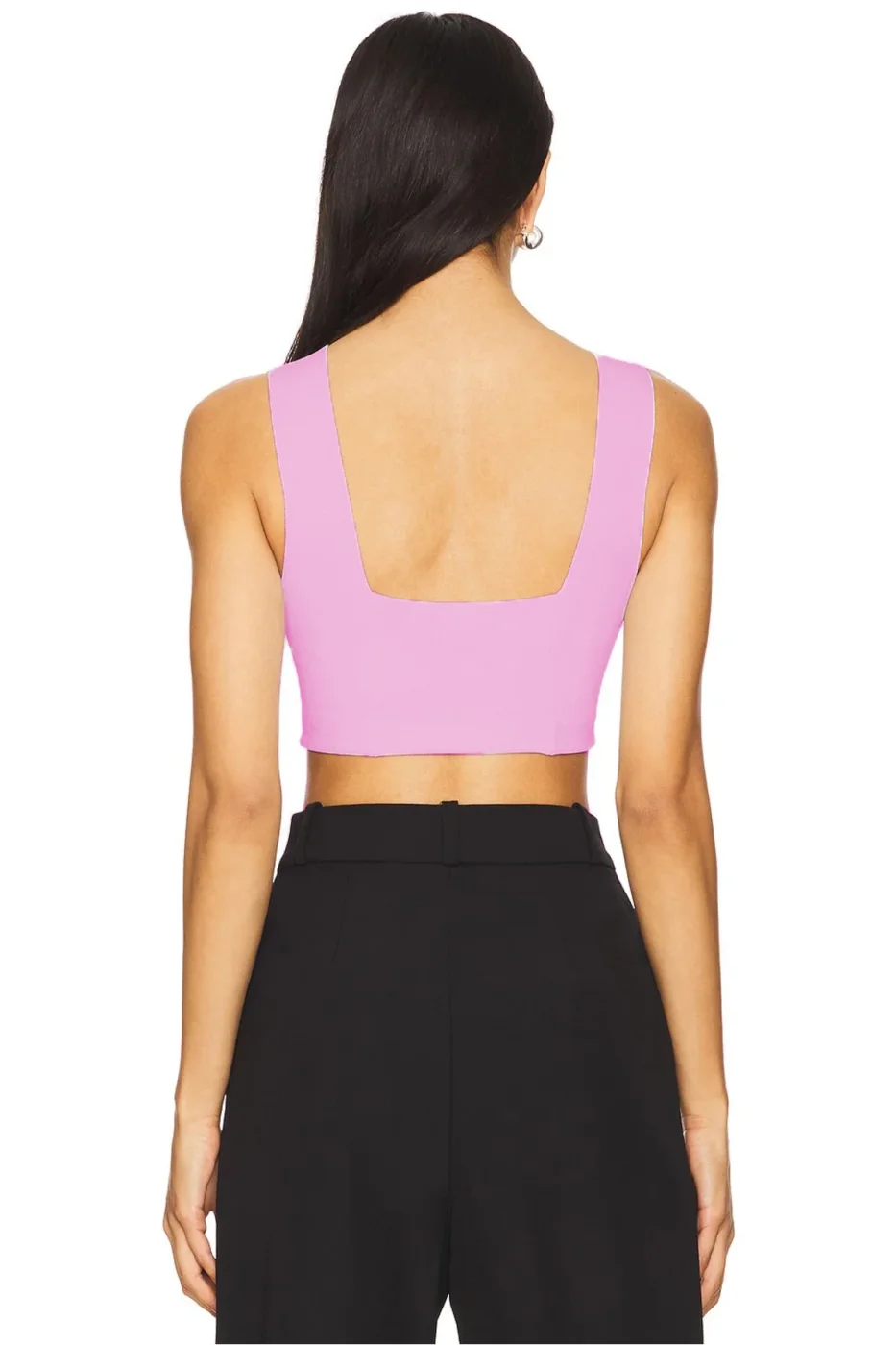 KADIN ÇİFT KAT JARSE KUMAŞ KALIN ASKILI CROP TOP — 2