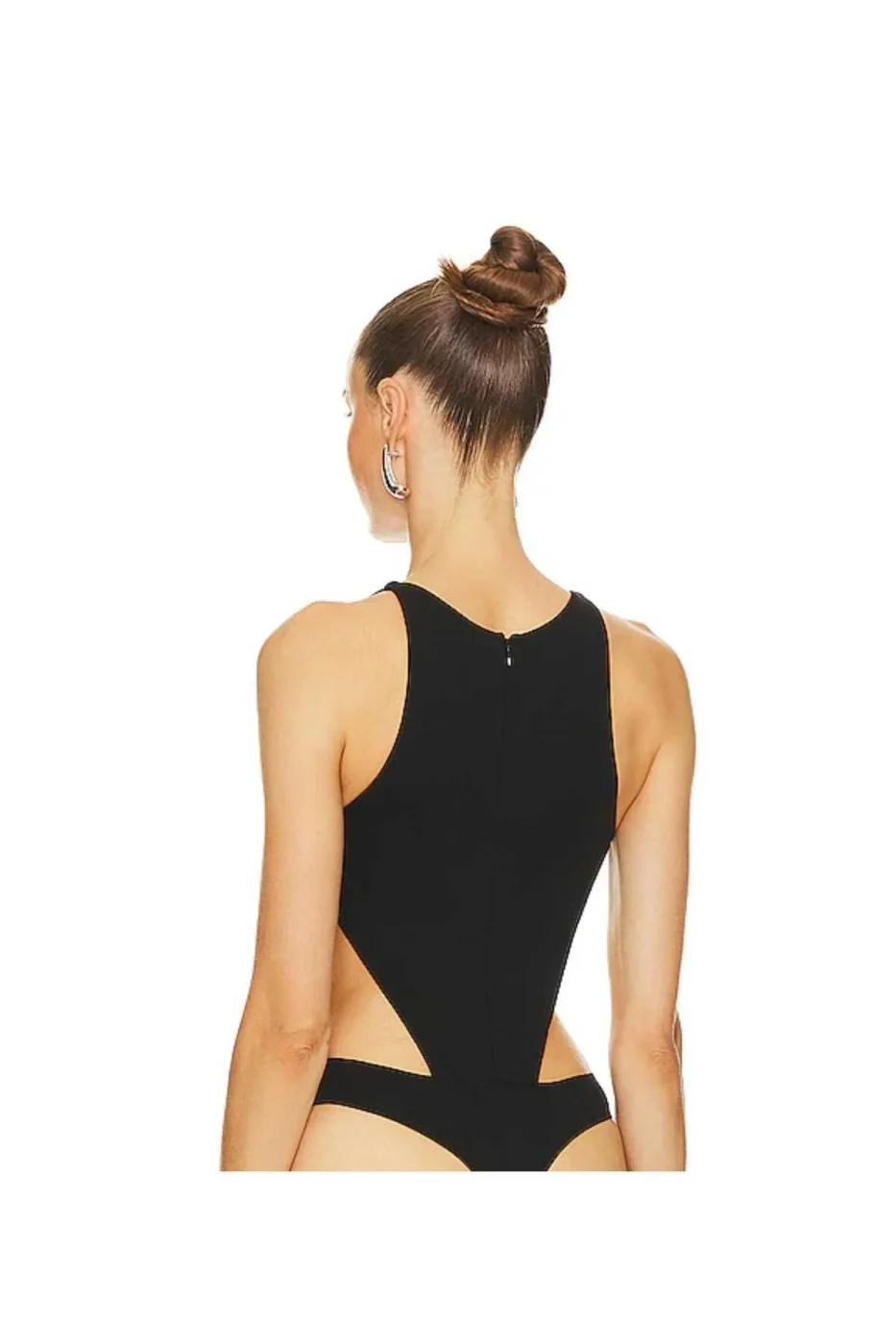 KADIN SİYAH ÇİFT KAT JARSE ALTTAN ÇITÇITLI BODYSUİT — 2