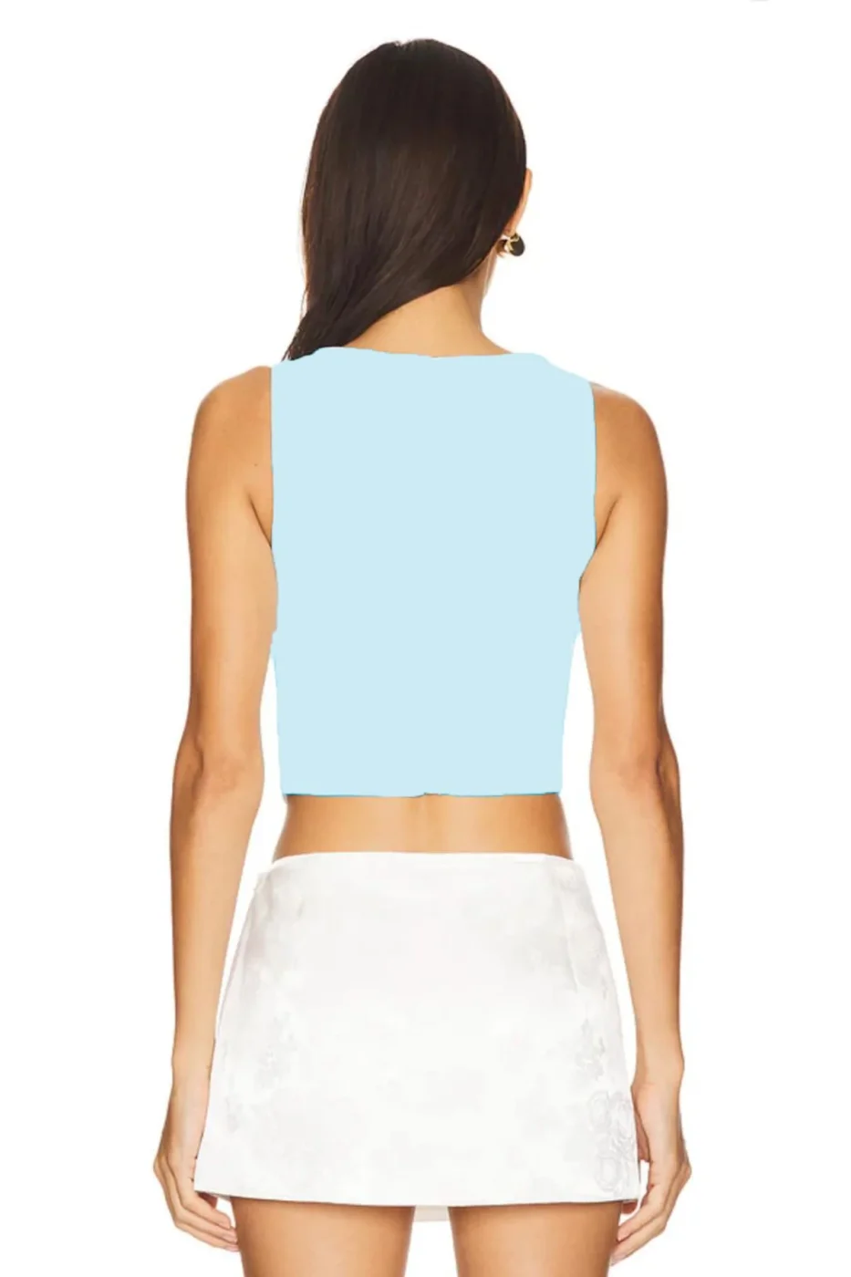 KADIN ASKILI ÇİFT KAT JARSE CROP TOP — 2