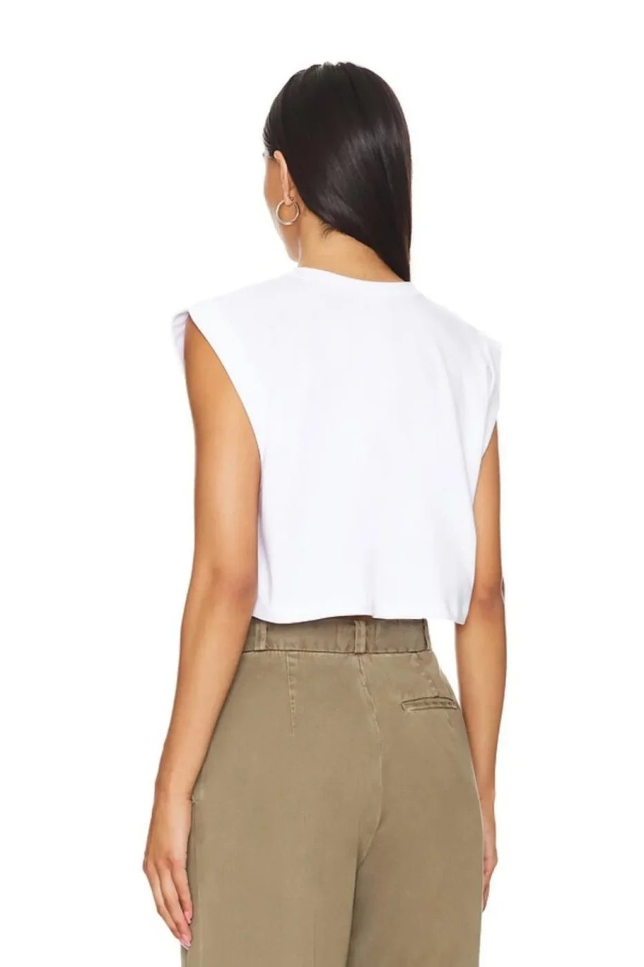 KADIN ÇİFT KAT JARSE KUMAŞ VATKALI CROP TOP — 3