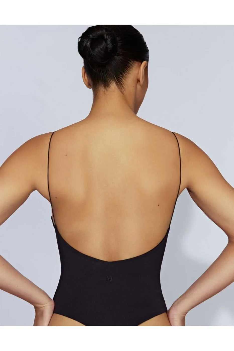 Kadın Siyah Çift Kat Jarse İp Askılı Çıtçıtlı Body — 2