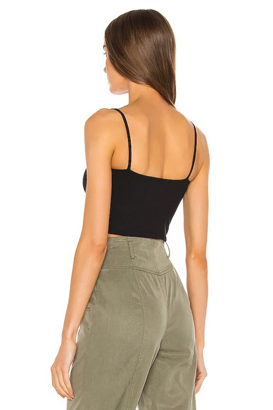 KADIN ÇİFT KAT JARSE KUMAŞ İP ASKILI CROP TOP — 2