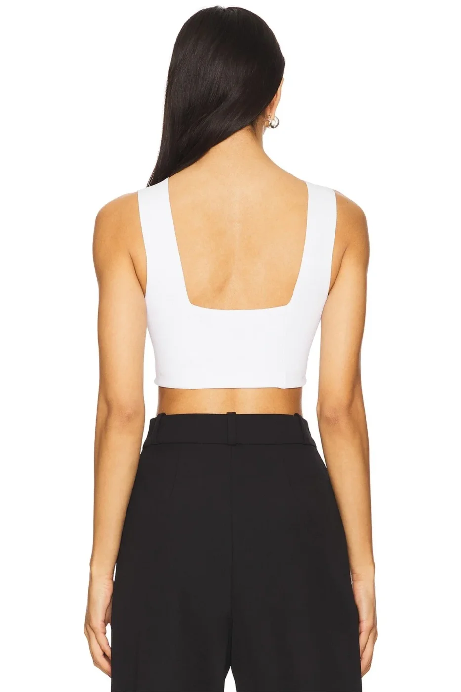 KADIN ÇİFT KAT JARSE KUMAŞ KALIN ASKILI CROP TOP — 2