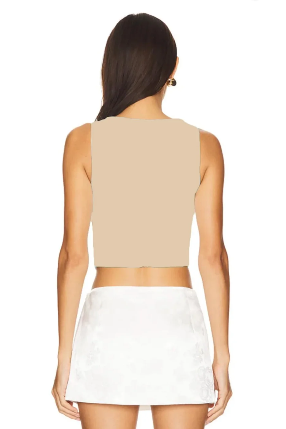 KADIN ASKILI ÇİFT KAT JARSE CROP TOP — 2