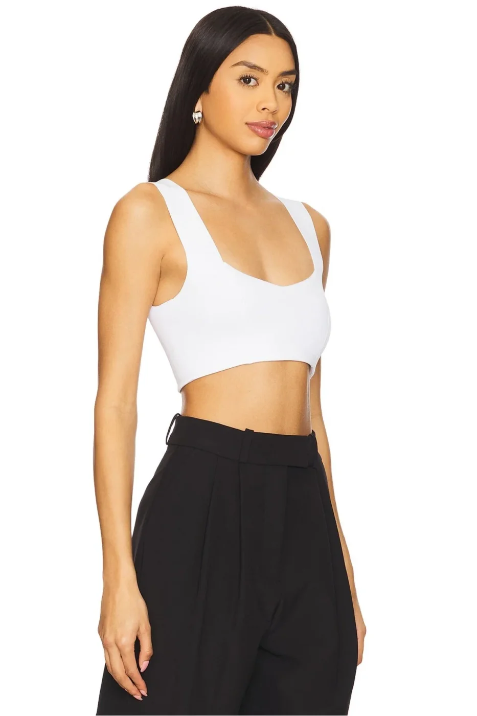 KADIN ÇİFT KAT JARSE KUMAŞ KALIN ASKILI CROP TOP — 3